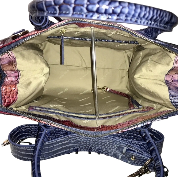 Brahmin DREAMER OMBRE MELBOURNE Leather CAROLINE Satchel Crossbody Purple New‎ - Picture 9 of 13
